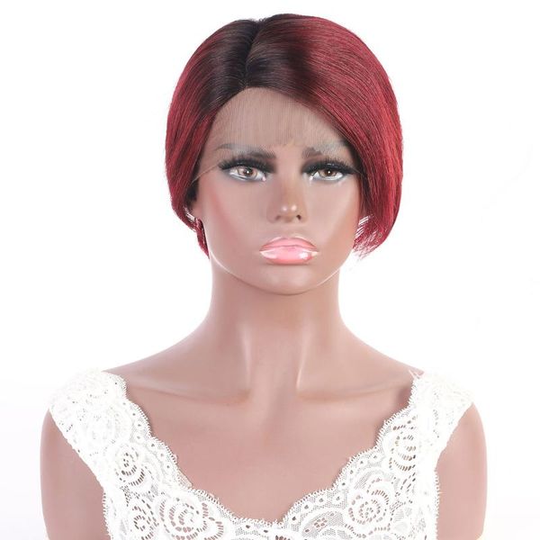 lace wigs 1b/99j pixie cut wig brazilian dark roots burgundy human hair for black women remy short bob, Black;brown
lace wigs 1b/99j pixie cut wig brazilian dark roots burgundy human hair for black women remy short bob, Black;brown