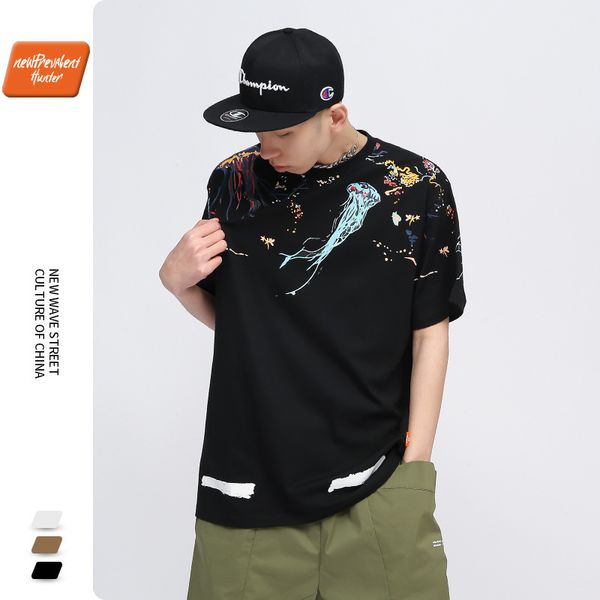 nph2021 spring and summer new fashion brand graffiti splash ink printing short sleeve t-shirt men and women loose lovers half sleeve, White
nph2021 spring and summer new fashion brand graffiti splash ink printing short sleeve t-shirt men and women loose lovers half sleeve, White