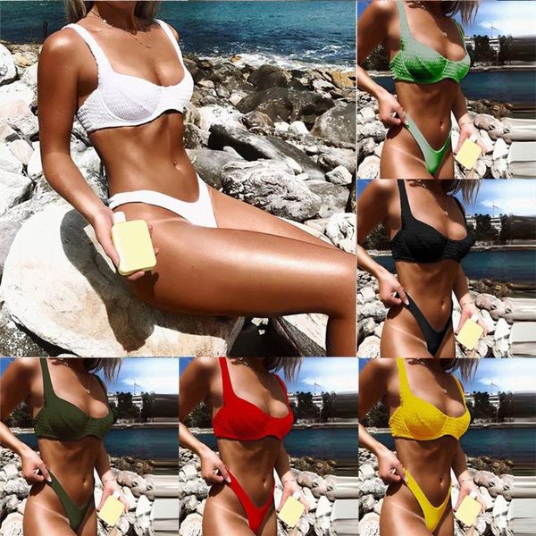 bras sets 2021 female split swimsuit women's solid bikini two piece swimwear push up filled bra padded beachwear biquini #0124, Red;black
bras sets 2021 female split swimsuit women's solid bikini two piece swimwear push up filled bra padded beachwear biquini #0124, Red;black