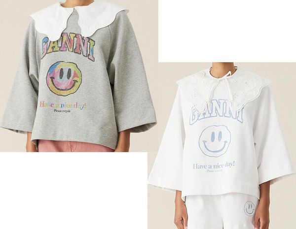 women men 35ganni middle sleeve sweatshirt pullover smiling face shoulder insertion have a nice day casual women's men's, Black
women men 35ganni middle sleeve sweatshirt pullover smiling face shoulder insertion have a nice day casual women's men's, Black