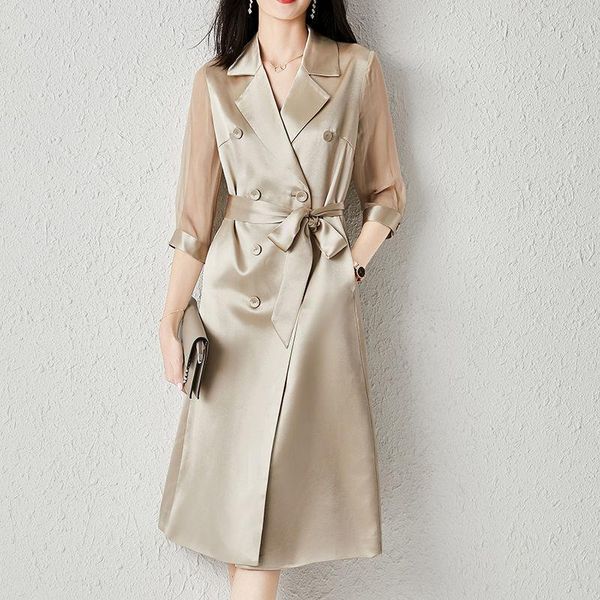 spring elegant double-breasted suit dress women fashion lace up soft smooth satin office lady business party casual dresses, Black;gray
spring elegant double-breasted suit dress women fashion lace up soft smooth satin office lady business party casual dresses, Black;gray