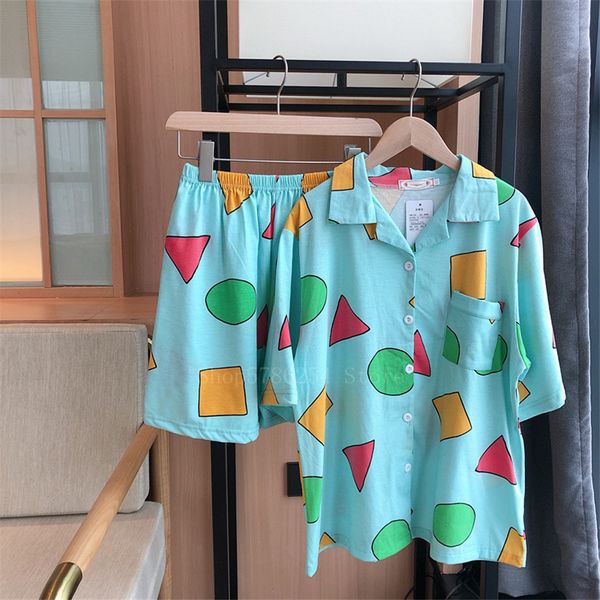short sleeve pajamas set for women cotton sleepwear 2pcs nightwear crayon shinchan cute print homewear summer lounge pyjamas, Black;red
short sleeve pajamas set for women cotton sleepwear 2pcs nightwear crayon shinchan cute print homewear summer lounge pyjamas, Black;red
