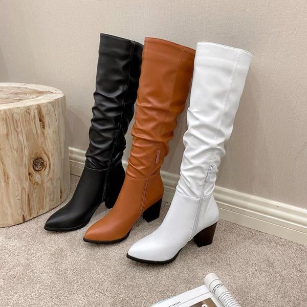 boots 2021 autumn faux leather women knee high pointed toe long chunky block heel size 33- 43, Black
boots 2021 autumn faux leather women knee high pointed toe long chunky block heel size 33- 43, Black