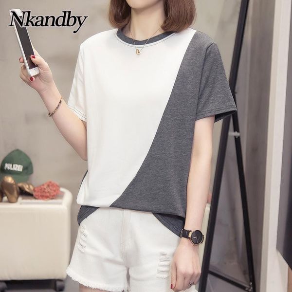 women's t-shirt plus size women`s tshirt 2021 summer patchwork short sleeve loose t shirt oversize o-neck cotton simple female clothing, White
women's t-shirt plus size women`s tshirt 2021 summer patchwork short sleeve loose t shirt oversize o-neck cotton simple female clothing, White