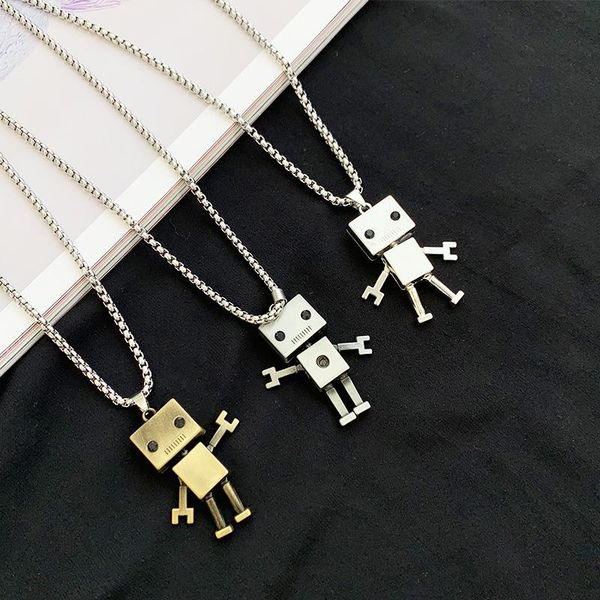 chains necklace for man movable square robot titanium steel women do old hip hop not fade men, Silver
chains necklace for man movable square robot titanium steel women do old hip hop not fade men, Silver