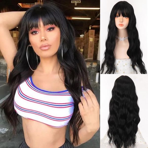 synthetic wigs lvhan black long wave wig cosplay with full bangs suitable for daily wear white/black female
synthetic wigs lvhan black long wave wig cosplay with full bangs suitable for daily wear white/black female