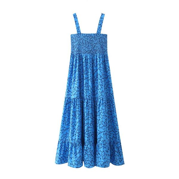 casual dresses fashion floral print midi dress women 2021 summer spaghetti strap female holiday long with elastic chest, Black;gray
casual dresses fashion floral print midi dress women 2021 summer spaghetti strap female holiday long with elastic chest, Black;gray