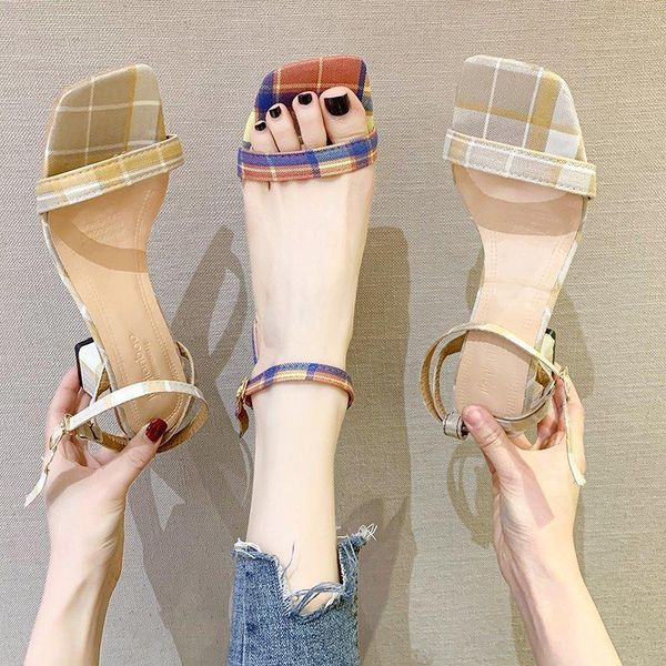 summer sandals plaid square open toe casual shoes woman gladiator ankle strap sandalias femmes 7cm chunky high heels, Black
summer sandals plaid square open toe casual shoes woman gladiator ankle strap sandalias femmes 7cm chunky high heels, Black