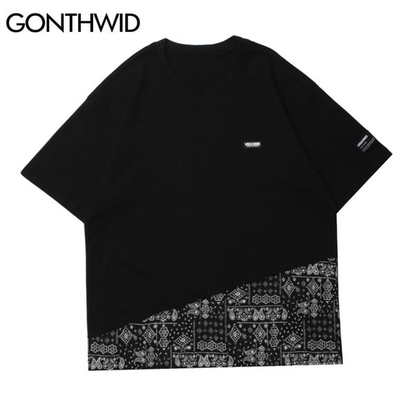 hip hop tshirts streetwear bandana paisley pattern patchwork short sleeve tees shirts summer fashion casual cotton 210602, White;black
hip hop tshirts streetwear bandana paisley pattern patchwork short sleeve tees shirts summer fashion casual cotton 210602, White;black