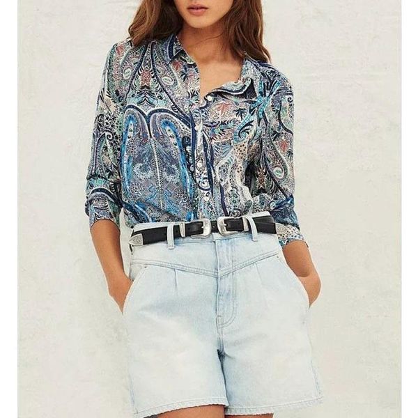 women's blouses & shirts floral collar drape long-sleeved viscose shirt women, White
women's blouses & shirts floral collar drape long-sleeved viscose shirt women, White