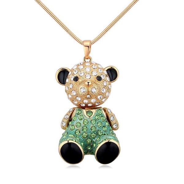 pendant necklaces cute girl gifts gold color bear for women crystals from austria long statement necklace jewelry, Silver
pendant necklaces cute girl gifts gold color bear for women crystals from austria long statement necklace jewelry, Silver