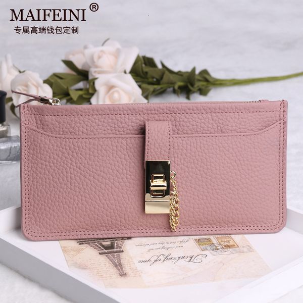 wallet leather women's purse with simple and creative features, hardware separate card, head cover, long, Red;black
wallet leather women's purse with simple and creative features, hardware separate card, head cover, long, Red;black