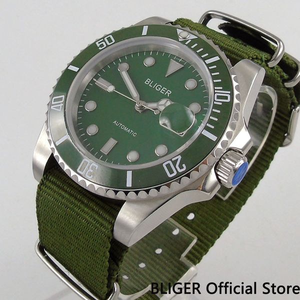 classic bliger 40mm green tile ceramic luminous marks nylon band sapphire miyota automatic clockwork clock b103, Slivery;brown
classic bliger 40mm green tile ceramic luminous marks nylon band sapphire miyota automatic clockwork clock b103, Slivery;brown