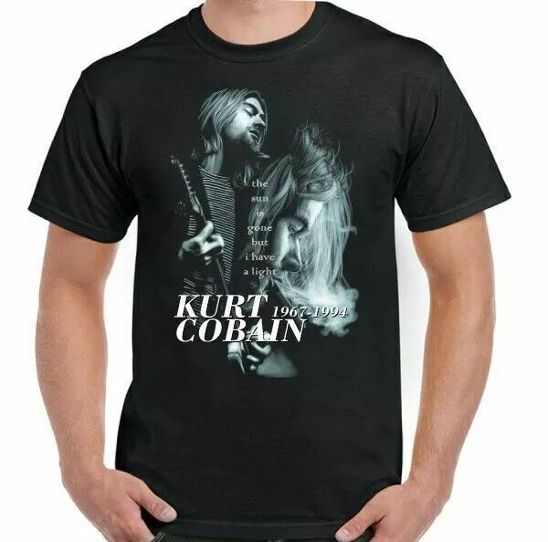 kurt cobain t-shirt mens nirvana hi how are you grunge is dead guitar band, White;black
kurt cobain t-shirt mens nirvana hi how are you grunge is dead guitar band, White;black