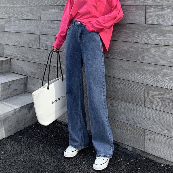 women's jeans wide-legged female han edition of fund 2021 autumn winters is tall waist drape easy mop wind pants b2022, Blue
women's jeans wide-legged female han edition of fund 2021 autumn winters is tall waist drape easy mop wind pants b2022, Blue