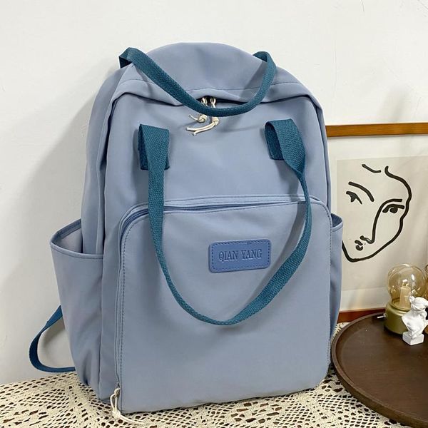backpack solid color nylon woman simple schoolbag for teenage girls luxury harajuku female fashion bag student lady book pack
backpack solid color nylon woman simple schoolbag for teenage girls luxury harajuku female fashion bag student lady book pack