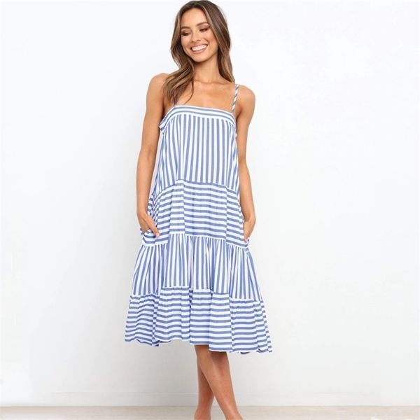 striped print summer dress casual pocket ruffles knee length loose party holiday beach dresses for women vestido de mujer 210520, Black;gray
striped print summer dress casual pocket ruffles knee length loose party holiday beach dresses for women vestido de mujer 210520, Black;gray