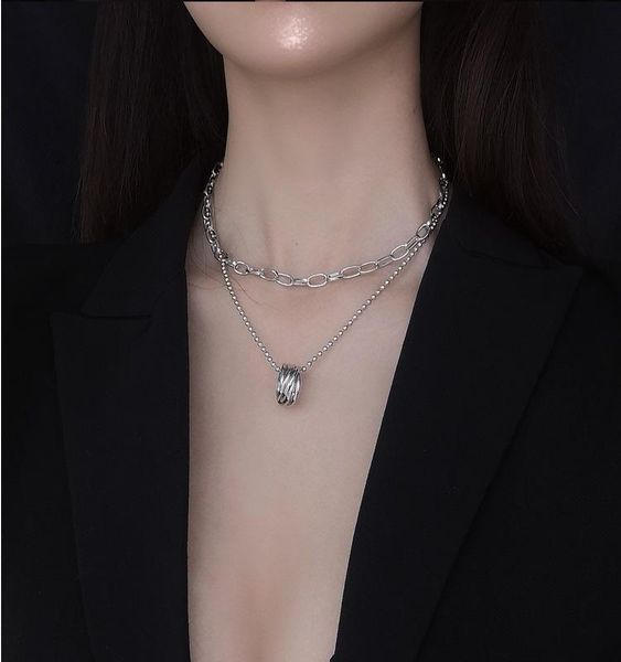 fashion double chain of clavicle tide male female contracted cold wind necklace pendant necklaces, Silver
fashion double chain of clavicle tide male female contracted cold wind necklace pendant necklaces, Silver