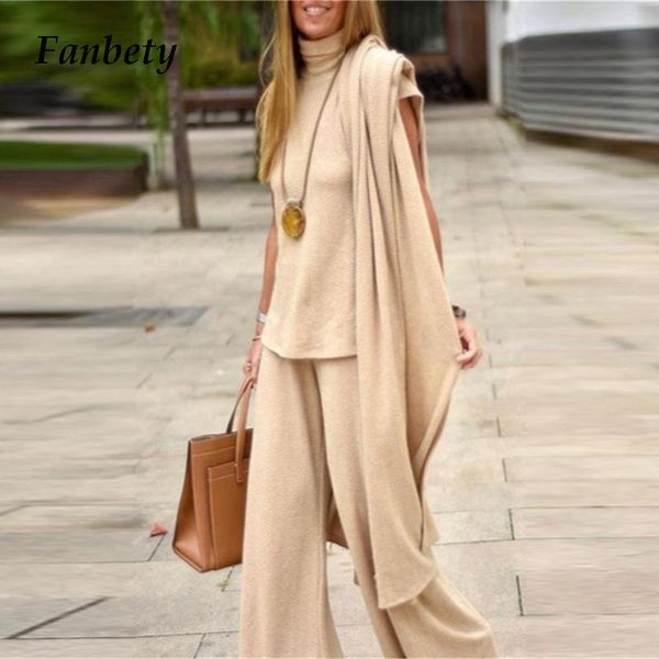women's two piece pants femlae commute three set fashion solid soft vest long cardigan + wide leg pant suits women autumn spring casual, White
women's two piece pants femlae commute three set fashion solid soft vest long cardigan + wide leg pant suits women autumn spring casual, White
