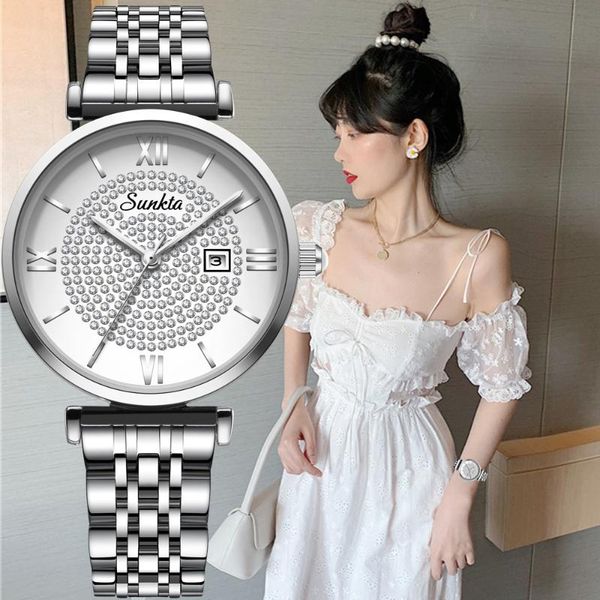 fashion women watches rose gold ladies bracelet 2021 creative waterproof quartz for wristwatches, Slivery;brown
fashion women watches rose gold ladies bracelet 2021 creative waterproof quartz for wristwatches, Slivery;brown