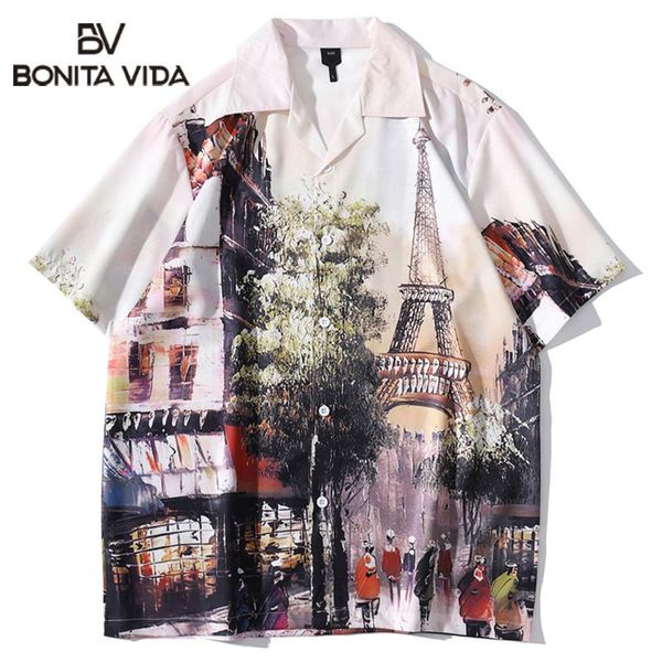 men's casual shirts bonita vida building print summer beach holiday hawaiian men thin hip hop short sleeve material cool unisex, White;black
men's casual shirts bonita vida building print summer beach holiday hawaiian men thin hip hop short sleeve material cool unisex, White;black
