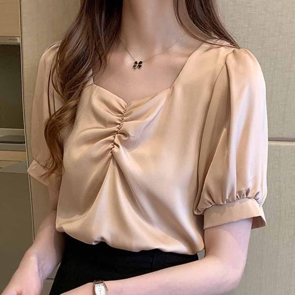 women's blouses & shirts women blouse 2021 short sleeve white v-neck chiffon shirt blusas mujer d310
women's blouses & shirts women blouse 2021 short sleeve white v-neck chiffon shirt blusas mujer d310