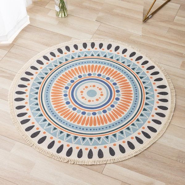 carpets retro round carpet for living room bedroom cotton linen tassels rug yarn dyed tapestry mat home decoration bath
carpets retro round carpet for living room bedroom cotton linen tassels rug yarn dyed tapestry mat home decoration bath