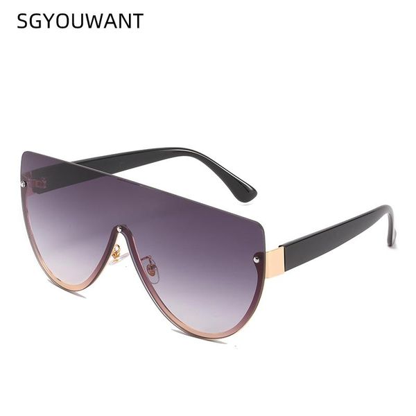 conjoined sunglasses fashionable big frame one piece metal glasses personalized flat and versatile, White;black
conjoined sunglasses fashionable big frame one piece metal glasses personalized flat and versatile, White;black