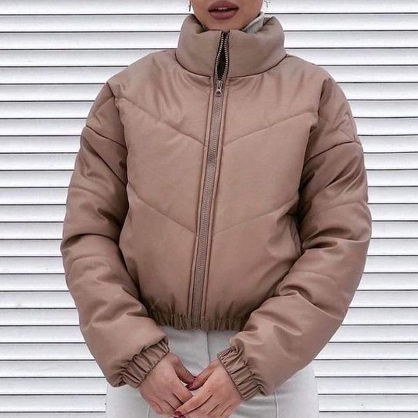 fashion autumn stand collar simple parkas women elegant zipper short coats faux leather casual cotton jackets ladies women's down, Black
fashion autumn stand collar simple parkas women elegant zipper short coats faux leather casual cotton jackets ladies women's down, Black