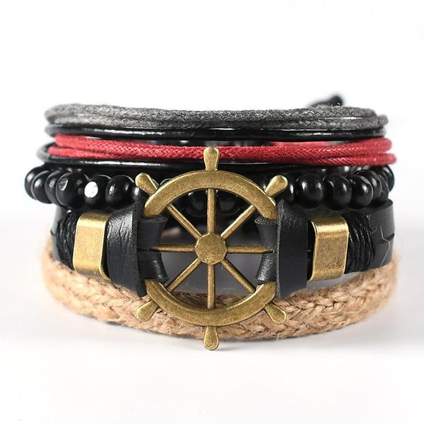 charm bracelets men's anchor alloy multi-layer leather suit bracelet combination rope hand hand-woven fashion casual couple, Golden;silver
charm bracelets men's anchor alloy multi-layer leather suit bracelet combination rope hand hand-woven fashion casual couple, Golden;silver