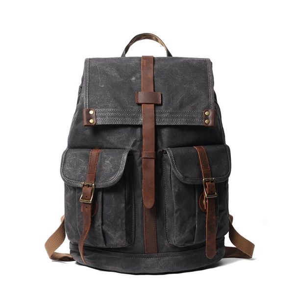 backpack outdoor men travel waxed canvas large capacity rucksack waterproof male climbing 2021
backpack outdoor men travel waxed canvas large capacity rucksack waterproof male climbing 2021