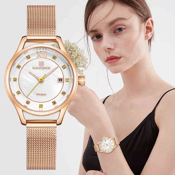 naviforce luxury crystal watch women rose gold steel mesh ladies wrist watches bracelet girl clock relogio feminino 210517, Slivery;brown
naviforce luxury crystal watch women rose gold steel mesh ladies wrist watches bracelet girl clock relogio feminino 210517, Slivery;brown