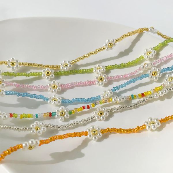 chokers handmade boho candy color seed bead daisy necklace colorful acrylic flower choker for women summer beach jewelry, Golden;silver
chokers handmade boho candy color seed bead daisy necklace colorful acrylic flower choker for women summer beach jewelry, Golden;silver