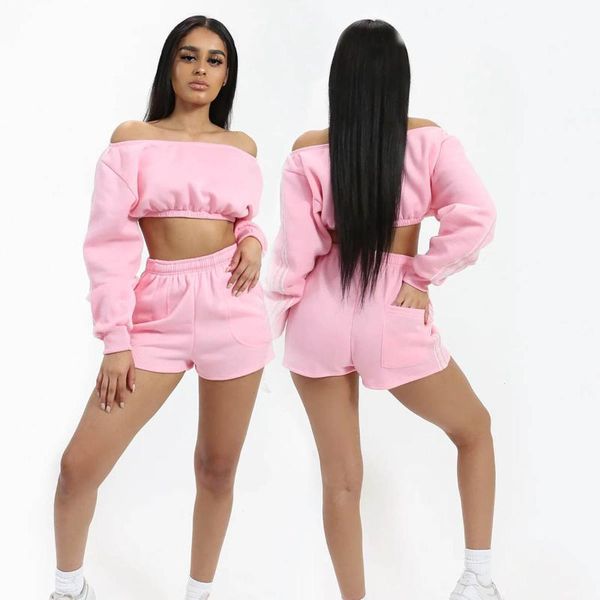gym clothing vertvie off shoulder bodysuit women sports suit two-piece shorts set crop female long sleeve casual fitness, White;black
gym clothing vertvie off shoulder bodysuit women sports suit two-piece shorts set crop female long sleeve casual fitness, White;black