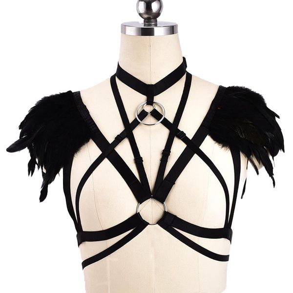 harness feather underwear ball queen performance dress fun strap bra o0662, Black;white
harness feather underwear ball queen performance dress fun strap bra o0662, Black;white