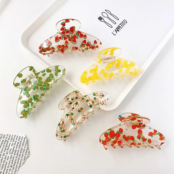 clear acrylic candy color fruit hair claws clamps large hair clips headwear transparent women hair accessories ornament, Slivery;golden
clear acrylic candy color fruit hair claws clamps large hair clips headwear transparent women hair accessories ornament, Slivery;golden