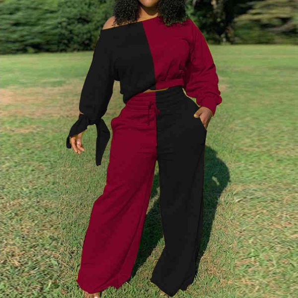 women elegant off shoulder patchwork two-piece set autumn fashion casual long sleeves tracksuit ladies wide leg streetwear suits x5 hg8g, Gray
women elegant off shoulder patchwork two-piece set autumn fashion casual long sleeves tracksuit ladies wide leg streetwear suits x5 hg8g, Gray