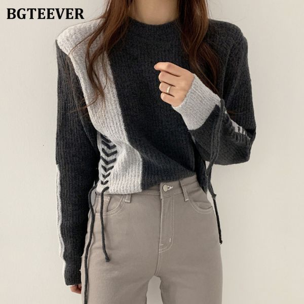 sweaters stylish patchwork female knitted pullovers o-neck long sleeve bandage women sweater jumpers casual knitwear 3xn0, White;black
sweaters stylish patchwork female knitted pullovers o-neck long sleeve bandage women sweater jumpers casual knitwear 3xn0, White;black