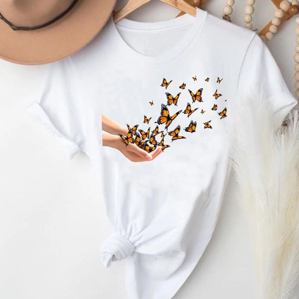 women's t-shirt t-shirts women printing clothing butterfly 90s spring summer clothes graphic tshirt lady print female tee, White
women's t-shirt t-shirts women printing clothing butterfly 90s spring summer clothes graphic tshirt lady print female tee, White