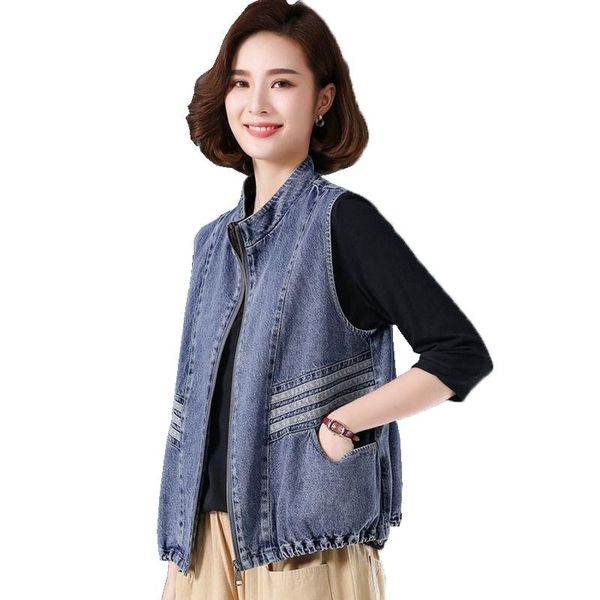 women's vests denim sleeveless vest jean jacket female zipper waistcoat 2021 summer stand-up collar cowboy d1060, Black;white
women's vests denim sleeveless vest jean jacket female zipper waistcoat 2021 summer stand-up collar cowboy d1060, Black;white
