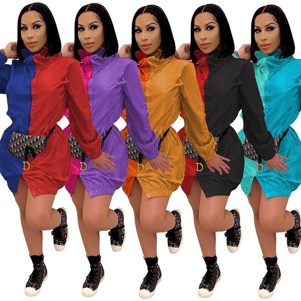 casual dresses solid color patchwork long sleeves turtleneck zipper women mini dress arrival autumn streetwear style outfits, Black;gray
casual dresses solid color patchwork long sleeves turtleneck zipper women mini dress arrival autumn streetwear style outfits, Black;gray