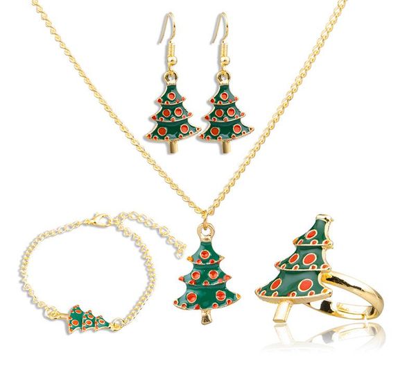 earrings & necklace european american casual christmas tree set gold color link chain bracelet ring jewelry, Silver
earrings & necklace european american casual christmas tree set gold color link chain bracelet ring jewelry, Silver
