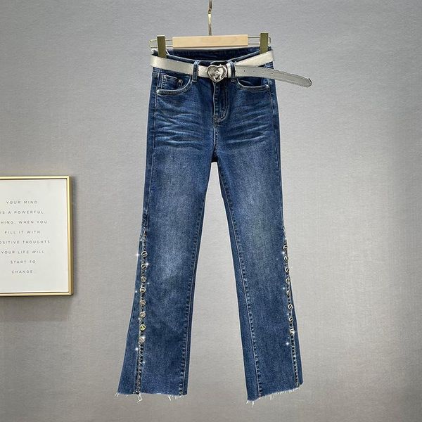 women's jeans girls 2021 autumn high waist elastic denim pants fashion side button drilling flare trousers women jean, Blue
women's jeans girls 2021 autumn high waist elastic denim pants fashion side button drilling flare trousers women jean, Blue