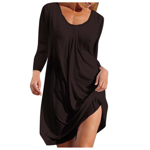 casual dresses solid vacation style long sleeve women simple folds crew neck knee-length dress brief leisure time sundress robe, Black;gray
casual dresses solid vacation style long sleeve women simple folds crew neck knee-length dress brief leisure time sundress robe, Black;gray