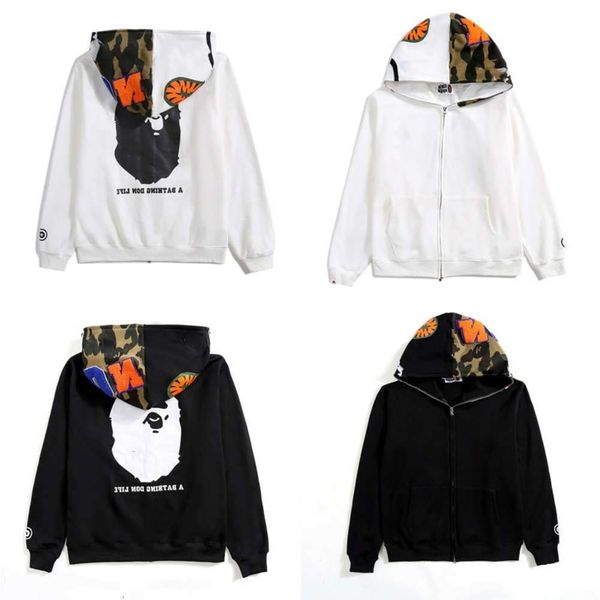 trendy ape man shark head hoodie men's and women's loose casual cardigan sweater, Black
trendy ape man shark head hoodie men's and women's loose casual cardigan sweater, Black