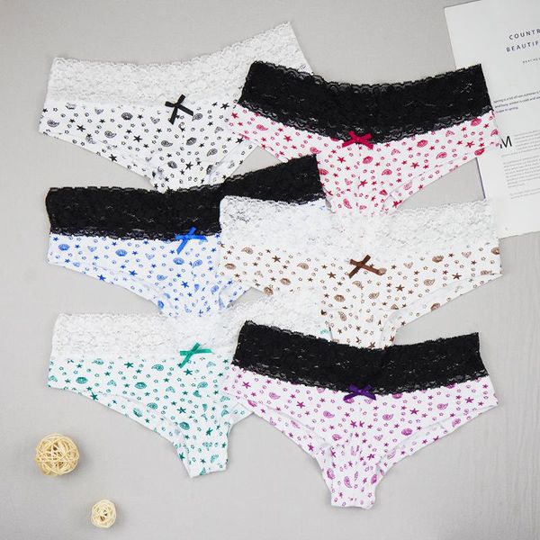 women's panties 6pcs/set cotton lace briefs breathable and comfortable underwear female ladies floral pantys, Black;pink
women's panties 6pcs/set cotton lace briefs breathable and comfortable underwear female ladies floral pantys, Black;pink