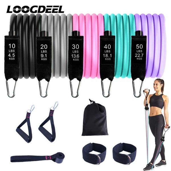 resistance bands loogdeel 150lbs pull rope set portable home fitness equipment muscle workout training gym exercise with bag
resistance bands loogdeel 150lbs pull rope set portable home fitness equipment muscle workout training gym exercise with bag