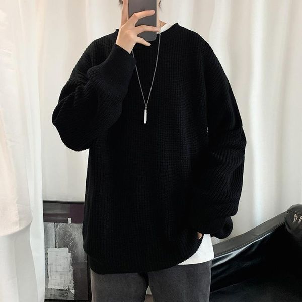 men's sweaters black sweater men crewneck korean fashion solid color long sleeve shirts loose fit casual pullover jumpers, White;black
men's sweaters black sweater men crewneck korean fashion solid color long sleeve shirts loose fit casual pullover jumpers, White;black