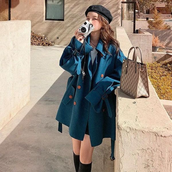 women's trench coats elegant wine red blue double breasted short coat plus sashes spring autumn loose casual ropa mujer korean women cl, Tan;black
women's trench coats elegant wine red blue double breasted short coat plus sashes spring autumn loose casual ropa mujer korean women cl, Tan;black