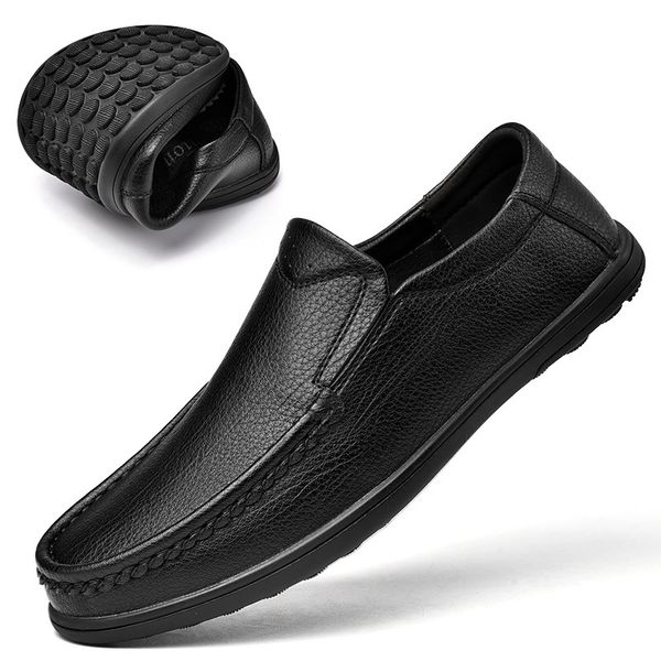 2021 men's slip on casual sho british soft sole lazy single fashion driving leather, Black
2021 men's slip on casual sho british soft sole lazy single fashion driving leather, Black